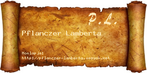 Pflanczer Lamberta névjegykártya